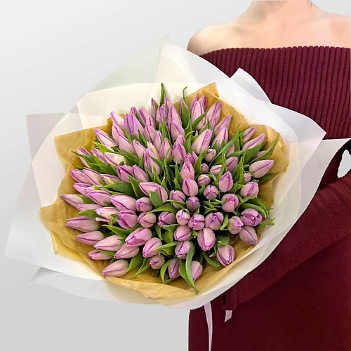 

STUDIO FLORISTIC Букет из Тюльпанов «Черничный зефир», Букет из Тюльпанов «Черничный зефир»