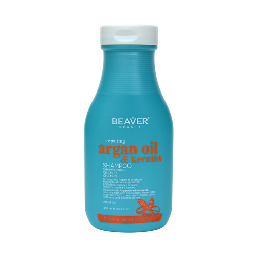 

BEAVER Шампунь для поврежденных волос Argan Oil & keratin Shampoo 350, Шампунь для поврежденных волос Argan Oil & keratin Shampoo