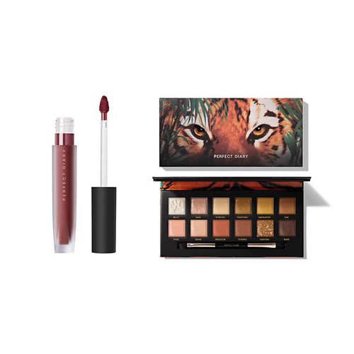 

PERFECT DIARY Набор декоративной косметики: Палетка теней + Жидкая помада, Набор декоративной косметики: Палетка теней + Жидкая помада