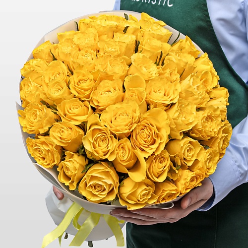 

STUDIO FLORISTIC Букет желтых Роз Кения 40 см 51 шт «Лимонный Бархат», Букет желтых Роз Кения 40 см 51 шт «Лимонный Бархат»
