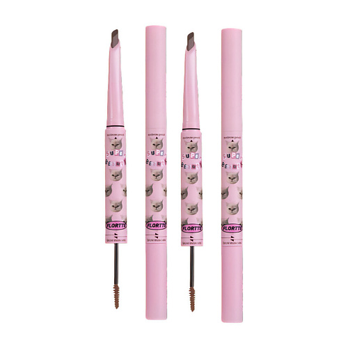 

FLORTTE Двусторонний карандаш-тушь Eyebrow Pencil & Brow Mascara, набор, Двусторонний карандаш-тушь Eyebrow Pencil & Brow Mascara, набор
