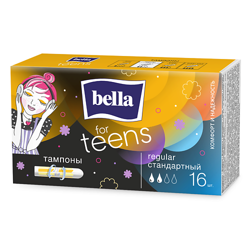 

BELLA FOR TEENS Тампоны женские гигиенические regular/стандартный 8 шт., FOR TEENS Тампоны женские гигиенические regular/стандартный 8 шт.