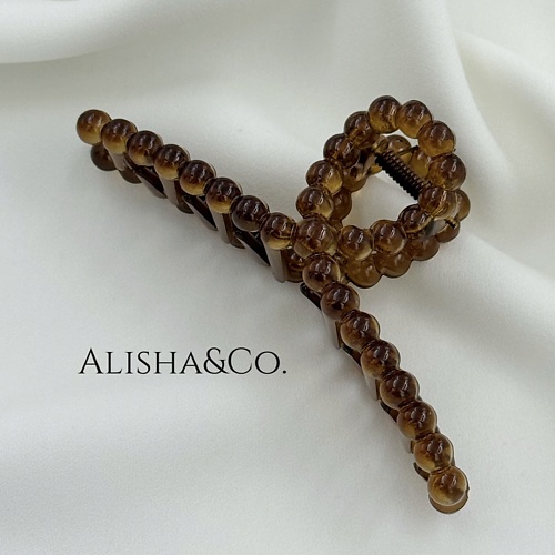 

ALISHA&CO. Крабик для волос большой Air Bubbles коричневый, Крабик для волос большой Air Bubbles коричневый
