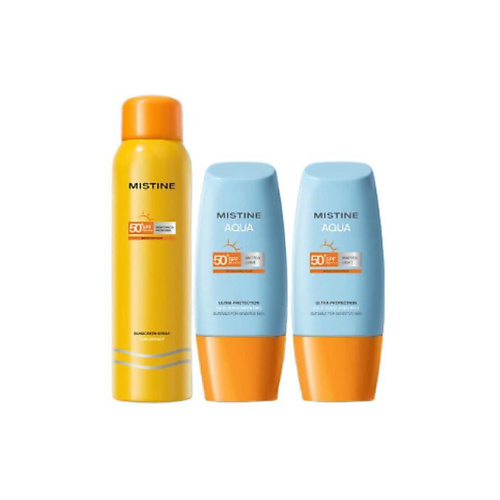 

MISTINE Набор солнцезащитных средств Yellow Hat Sunscreen UV SPF50+, Набор солнцезащитных средств Yellow Hat Sunscreen UV SPF50+