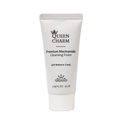 

QUEEN CHARM Пенка для умывания с ниацинамидом, PREMIUM NIACINAMIDE CLEANSING FOAM 50, Пенка для умывания с ниацинамидом, PREMIUM NIACINAMIDE CLEANSING FOAM