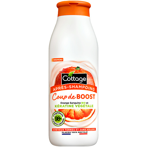 

COTTAGE Кондиционер "Заряд Жизненных Сил" для тусклых и лишенных объема волос с органическим красным апельсином и растительным кератином Vitality Boost 250, Кондиционер "Заряд Жизненных Сил" для тусклых и лишенных объема волос с органическим красным апель