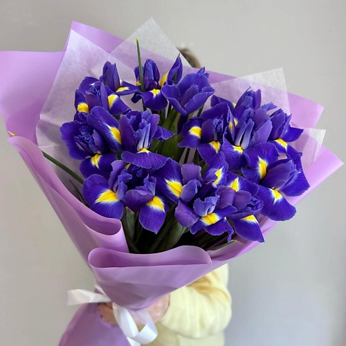 

FLOWERS DE LUXE БУТИК ЦВЕТОВ И ПОДАРКОВ Букет ирисы в упаковке . 15 шт, Букет ирисы в упаковке . 15 шт