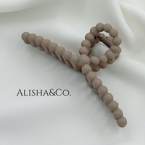 

ALISHA&CO. Крабик для волос большой Soft touch Bubbles мокко, Крабик для волос большой Soft touch Bubbles мокко