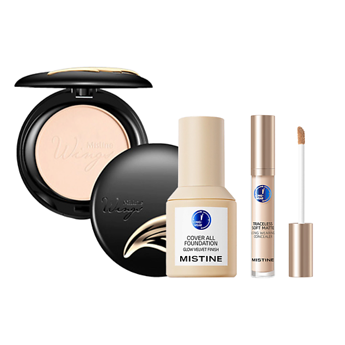 

MISTINE Консилер Traceless Soft Matte+Тональный крем Cover All+Пудра Wings, Консилер Traceless Soft Matte+Тональный крем Cover All+Пудра Wings