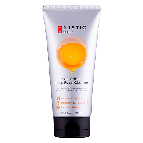 

MISTIC Пенка для умывания с гидролизованной мембраной яичной скорлупы и экстрактом яичного желтка Egg Shell White And Yolk Deep Foam Cleanser 180, Пенка для умывания с гидролизованной мембраной яичной скорлупы и экстрактом яичного желтка Egg Shell White A