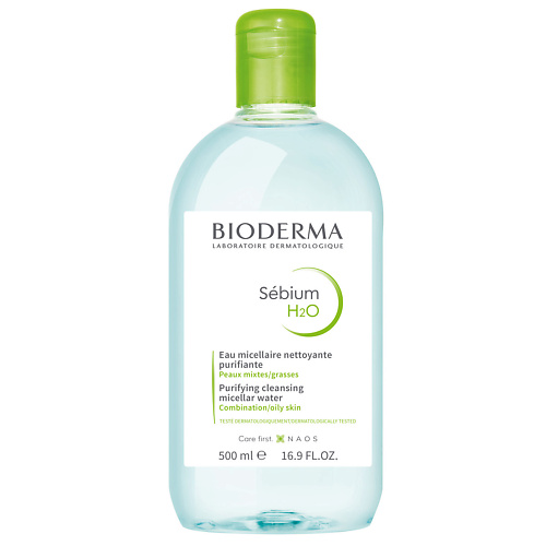 

BIODERMA Мицеллярная вода очищающая для жирной и проблемной кожи лица Sebium H2O 500, Мицеллярная вода очищающая для жирной и проблемной кожи лица Sebium H2O