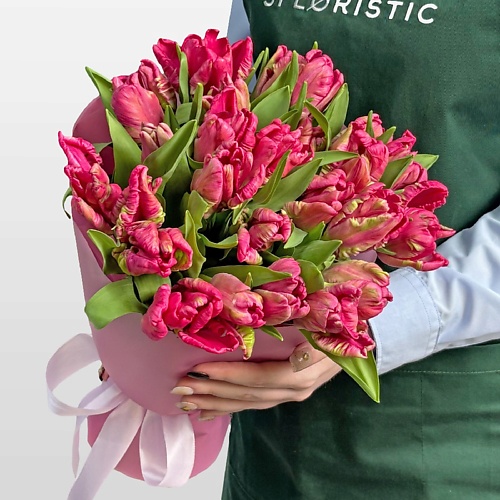 

STUDIO FLORISTIC Букет розовых Пионовидных Тюльпанов 25 шт «Драгоценный Рубин», Букет розовых Пионовидных Тюльпанов 25 шт «Драгоценный Рубин»