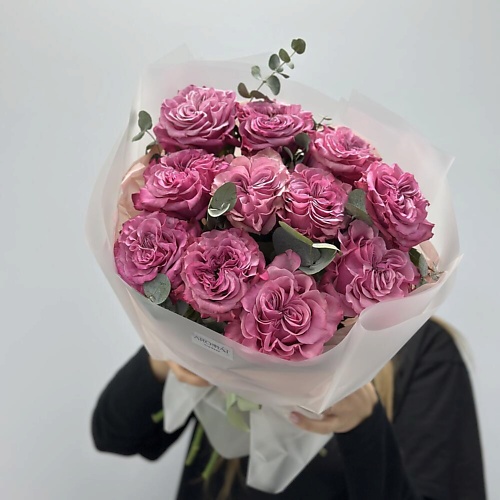 

FLOWERS DE LUXE БУТИК ЦВЕТОВ И ПОДАРКОВ Пионовидные розы с эвкалиптом, Пионовидные розы с эвкалиптом