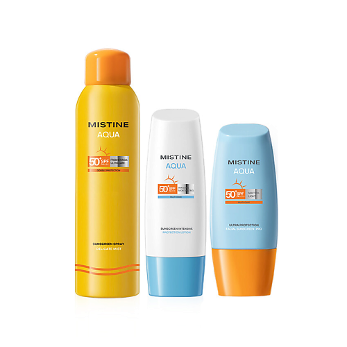 

MISTINE Набор солнцезащитных средств Aqua SPF50+, Набор солнцезащитных средств Aqua SPF50+