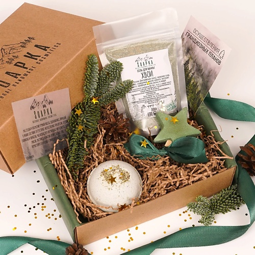 

SOAPKA NATURAL HANDMADE COSMETICS Подарочный набор косметики для ванны "Хвоя", Подарочный набор косметики для ванны "Хвоя"