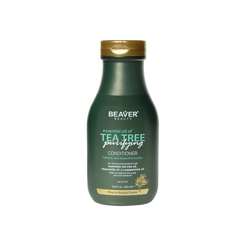 

BEAVER Кондиционер Tea Tree purifying Conditioner, для кожи головы склонной к сухости и перхоти 350, Кондиционер Tea Tree purifying Conditioner, для кожи головы склонной к сухости и перхоти