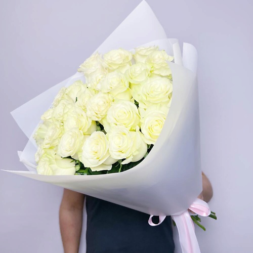

FLOWERS DE LUXE БУТИК ЦВЕТОВ И ПОДАРКОВ Букет из 25 белых роз Эквадор Мондиаль, Букет из 25 белых роз Эквадор Мондиаль