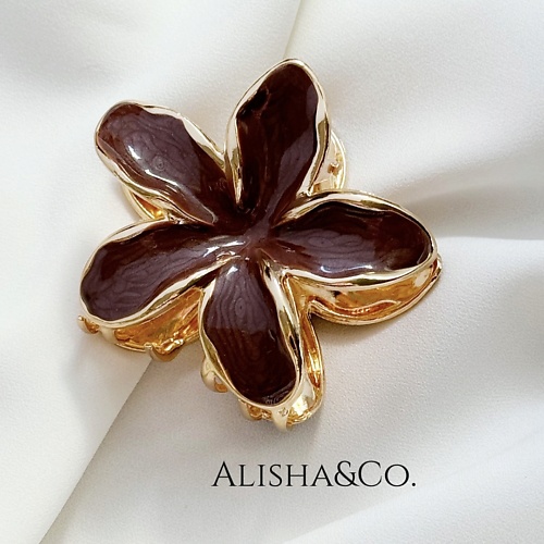 

ALISHA&CO. Крабик для волос большой металлический Гавайский цветок, Крабик для волос большой металлический Гавайский цветок