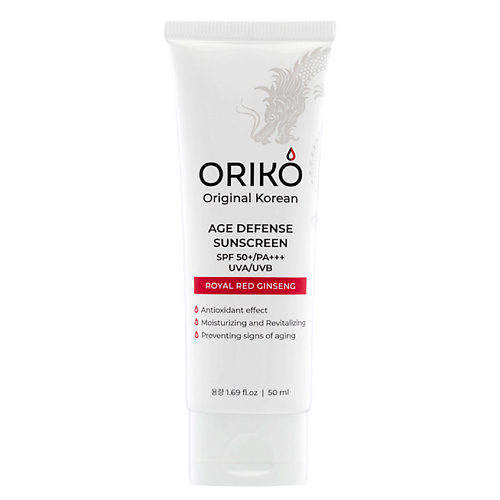 

ORIKO Солнцезащитный крем для лица SPF 50+/Pa+++ Royal Red Ginseng Age Defense Sunscreen 50, Солнцезащитный крем для лица SPF 50+/Pa+++ Royal Red Ginseng Age Defense Sunscreen