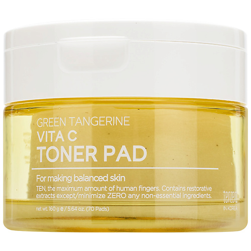 

TENZERO Тонер-пэды для лица освежающие с экстрактом зелёного мандарина Green Tangerine Vita C Toner Pad 70, Тонер-пэды для лица освежающие с экстрактом зелёного мандарина Green Tangerine Vita C Toner Pad