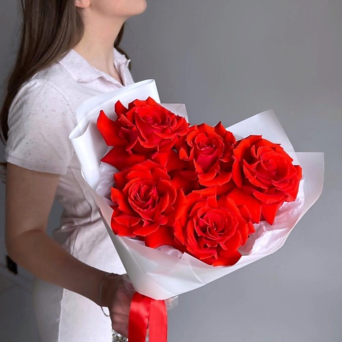 

FLOWERS DE LUXE БУТИК ЦВЕТОВ И ПОДАРКОВ Букет из красных французских роз, Букет из красных французских роз