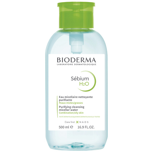 

BIODERMA Мицеллярная вода очищающая для жирной и проблемной кожи лица Sebium H2O (помпа) 500, Мицеллярная вода очищающая для жирной и проблемной кожи лица Sebium H2O (помпа)