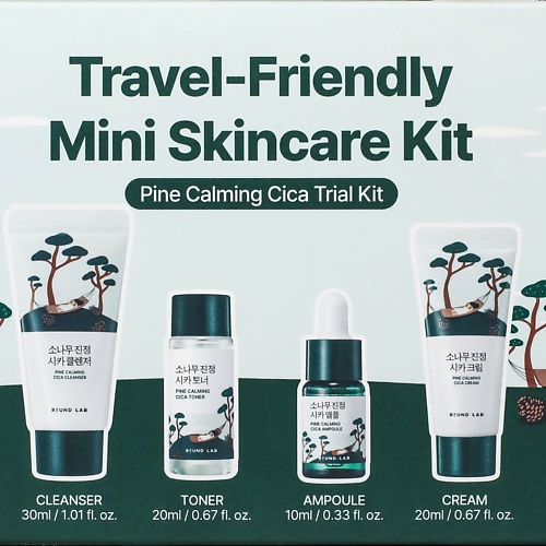 

ROUND LAB Дорожный набор с экстрактами сосны и центеллы Pine Calming Cica Trial Kit, Дорожный набор с экстрактами сосны и центеллы Pine Calming Cica Trial Kit