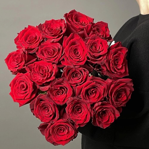 

FLOWERS DE LUXE БУТИК ЦВЕТОВ И ПОДАРКОВ Букет красная роза эксплорер 19шт, Букет красная роза эксплорер 19шт