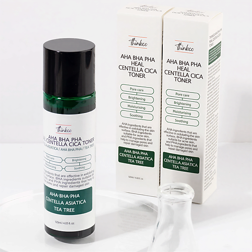

THINKCO Тонер с AHA, BHA, PHA кислотами и центеллой азиатской для проблемной кожи 140, Тонер с AHA, BHA, PHA кислотами и центеллой азиатской для проблемной кожи