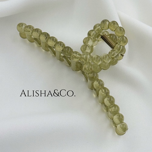 

ALISHA&CO. Крабик для волос большой Air Bubbles оливковый, Крабик для волос большой Air Bubbles оливковый