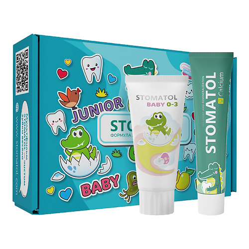 

STOMATOL Набор детский реминерализующий гель для зубов 0+ и зубная паста 0+ 100, Набор детский реминерализующий гель для зубов 0+ и зубная паста 0+