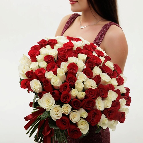 

ТАНЕЦ ЦВЕТОВ 101 красно-белая роза, 101 красно-белая роза