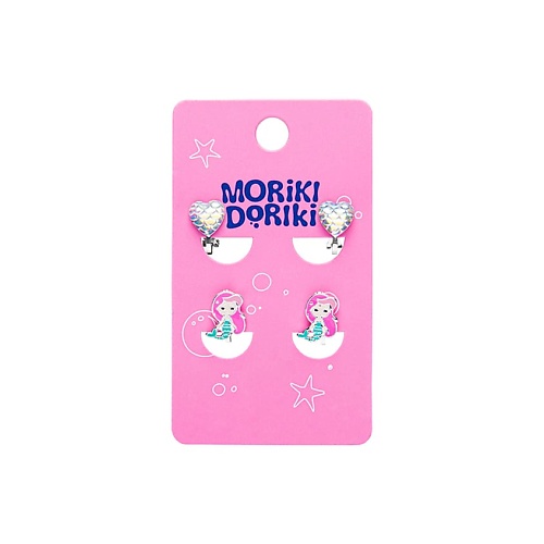 

MORIKI DORIKI Серьги-клипсы детские Mermaid's Heart, Серьги-клипсы детские Mermaid's Heart