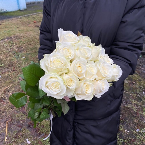 

ТАНЕЦ ЦВЕТОВ Белые розы 15 штук, Белые розы 15 штук