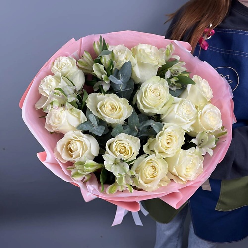 

ШАРЛАНДИЯ ГРИНЛАНДИЯ Букет с розами и альстромерией, Букет с розами и альстромерией