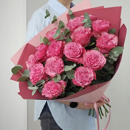 

FLOWERS DE LUXE БУТИК ЦВЕТОВ И ПОДАРКОВ Сказка Букет из роз Кантри Блюз и эвкалипта, Сказка Букет из роз Кантри Блюз и эвкалипта