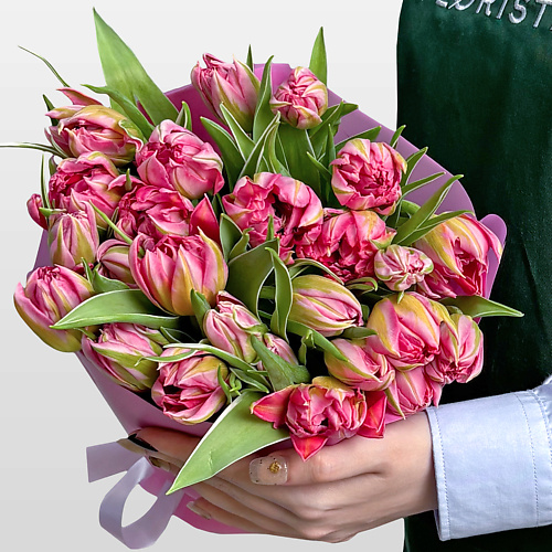 

STUDIO FLORISTIC Букет розовых Пионовидных Тюльпанов 25 шт «Шарм Бутона», Букет розовых Пионовидных Тюльпанов 25 шт «Шарм Бутона»