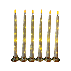 Свечи светодиодные на батарейках с подставкой 6 шт