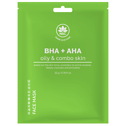 Тканевая маска с AHA- и BHA-кислотами для жирной и комбинированной кожи