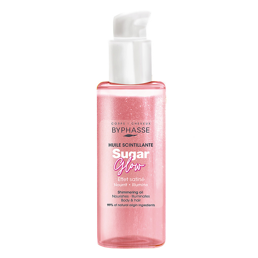 Изображение товара Масло для тела и волос BYPHASSE SUGAR GLOW с шиммером 1 шт. натуральное увлажнение и сияние