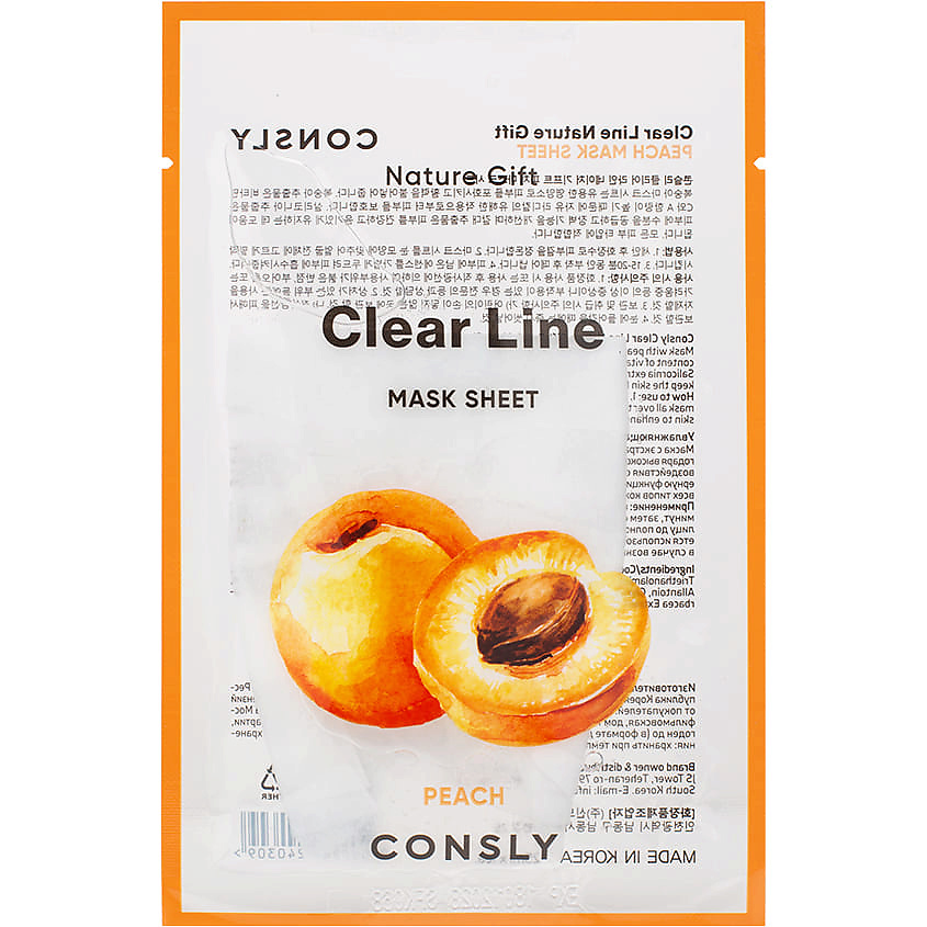 Изображение товара CONSLY Увлажняющая тканевая маска с экстрактом персика 25 мл для всех типов кожи