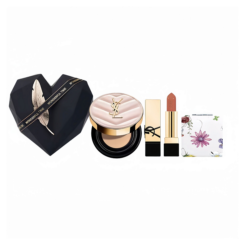 Изображение товара YVES SAINT LAURENT Кушон Touche Eclat Glow-Pact Cushion + Помада Rouge Pur Couture, Кушон B10 + помада №NM Nude Muse