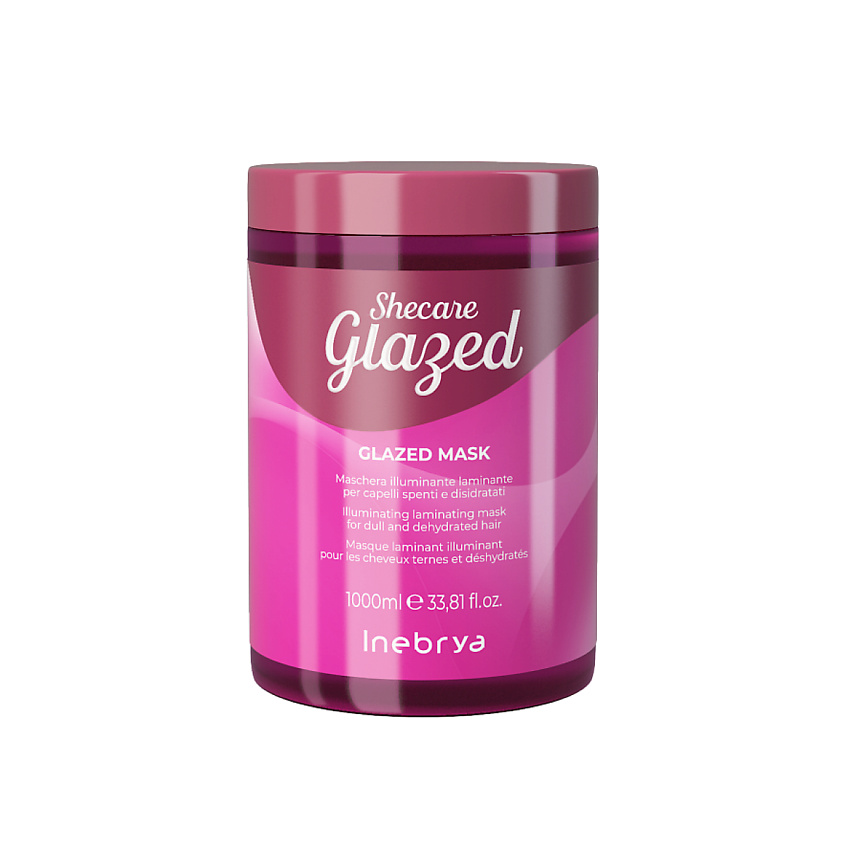 Изображение товара Маска для волос Shecare Glazed INEBRYA — сияние и уплотнение 1000 мл