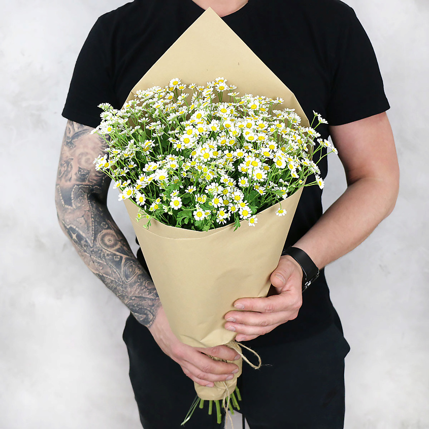 Изображение товара БУКЕТ МАРКЕТ ДАРИТЕ С УДОВОЛЬСТВИЕМ Букет из 15 ромашек, 1 шт.