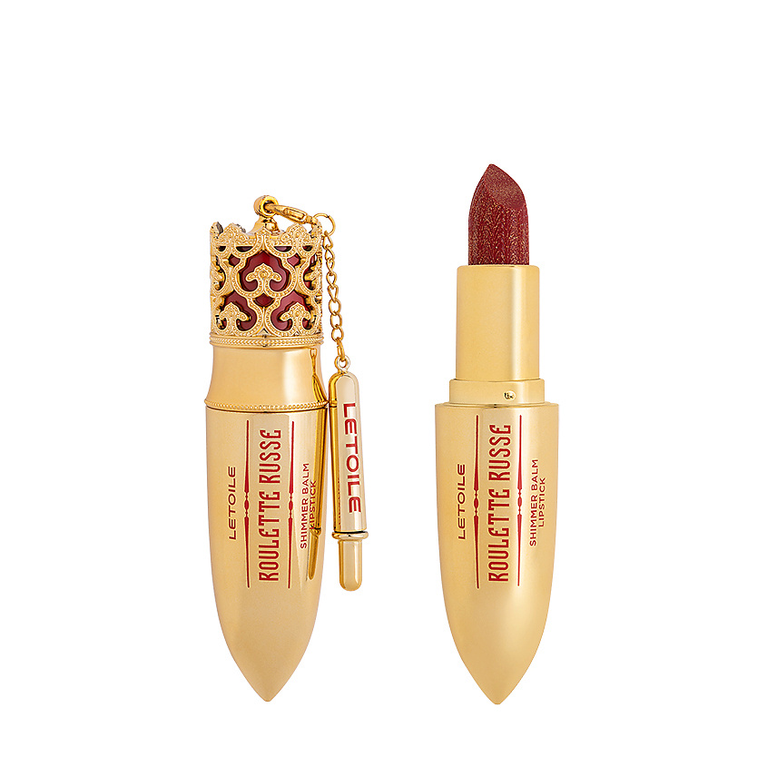 Изображение товара ЛЭТУАЛЬ Помада-бальзам с шиммером Roulette Russe, 004 Kremlin Red, 3,5 г