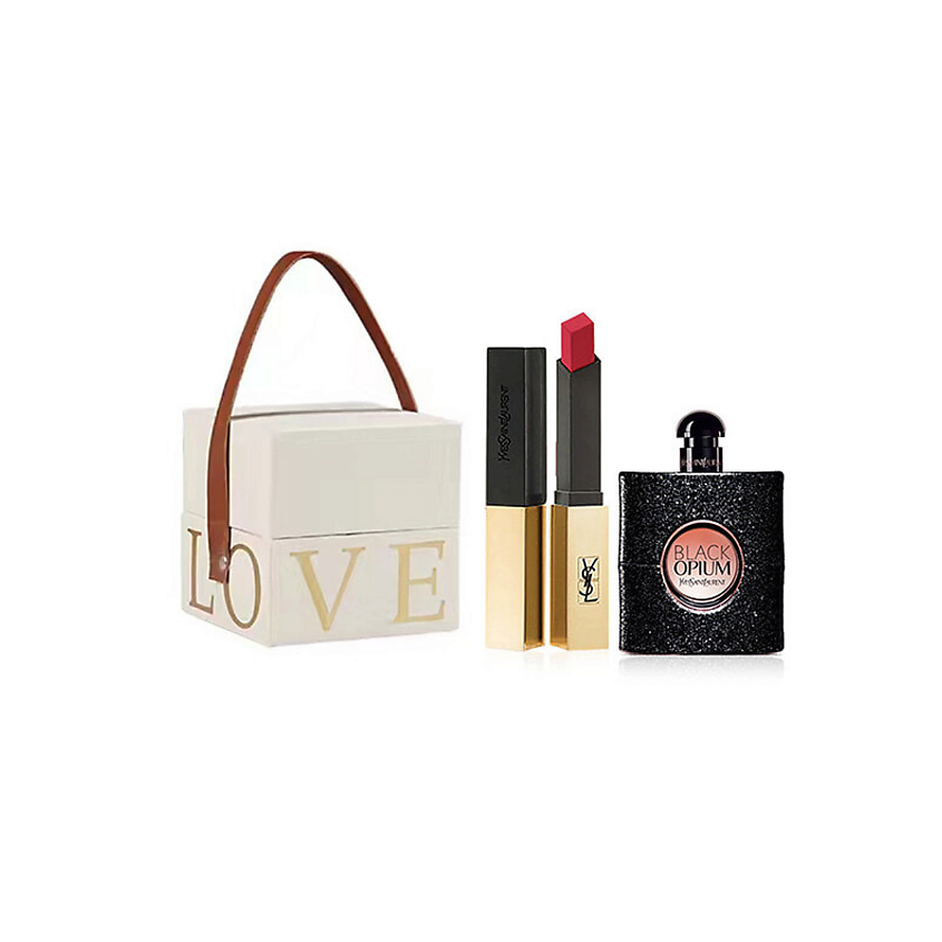 Изображение товара YVES SAINT LAURENT Набор Love Limited Edition, Помада №1966 + Миниатюра Black Opium 7.5 мл
