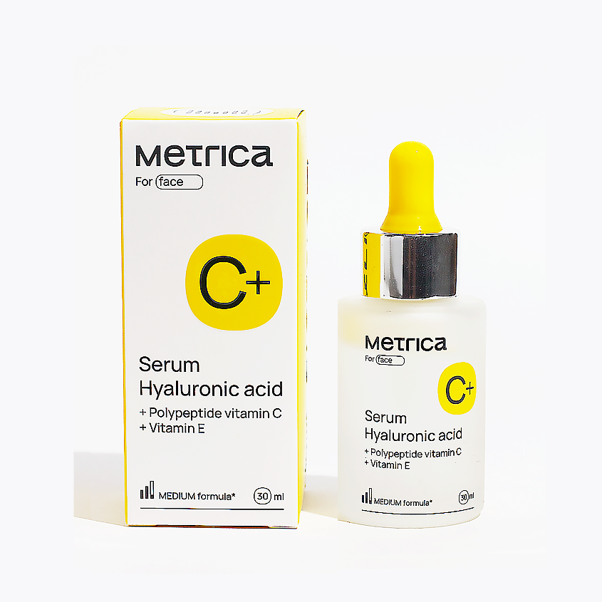 Изображение товара METRICA Увлажняющая сыворотка для лица с гиалуроном и витаминами С, В и Е, 1 шт.