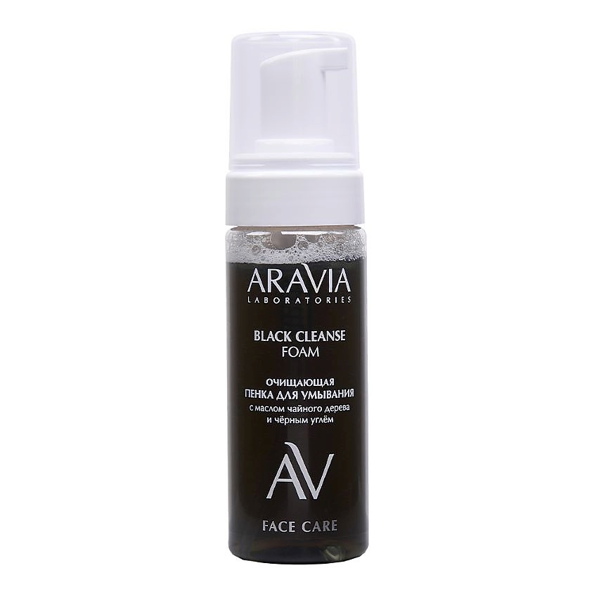 Изображение товара ARAVIA LABORATORIES Пенка для умывания очищающая с маслом чайного дерева и чёрным углём Black Cleanse Foam, 150 мл