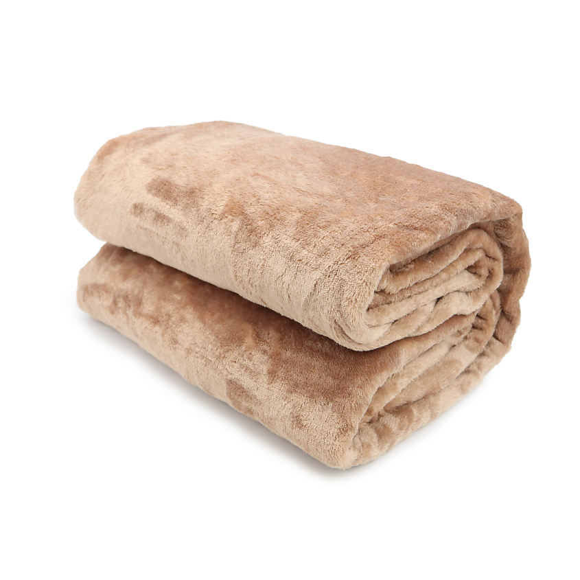 Изображение товара ND PLAY Плед велсофт Велюр бежевый 150x200 см уютный домашний текстиль