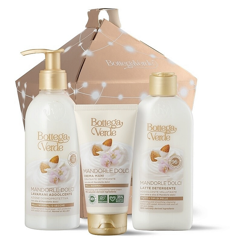 Изображение товара BOTTEGA VERDE Набор для ухода Mandorle Dolci Жидкое мыло+Крем для рук+Молочко, 250мл+75мл+200мл